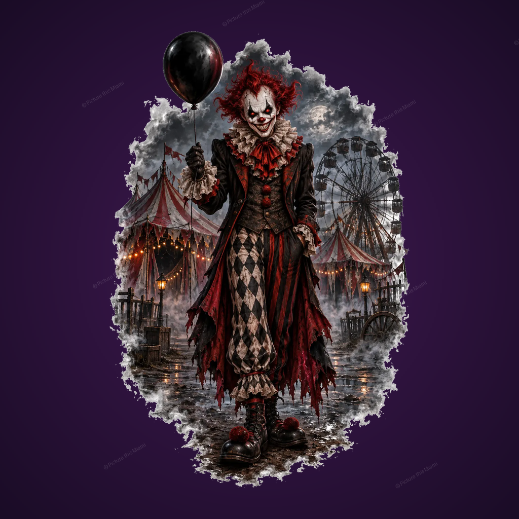 Payaso del carnaval siniestro
