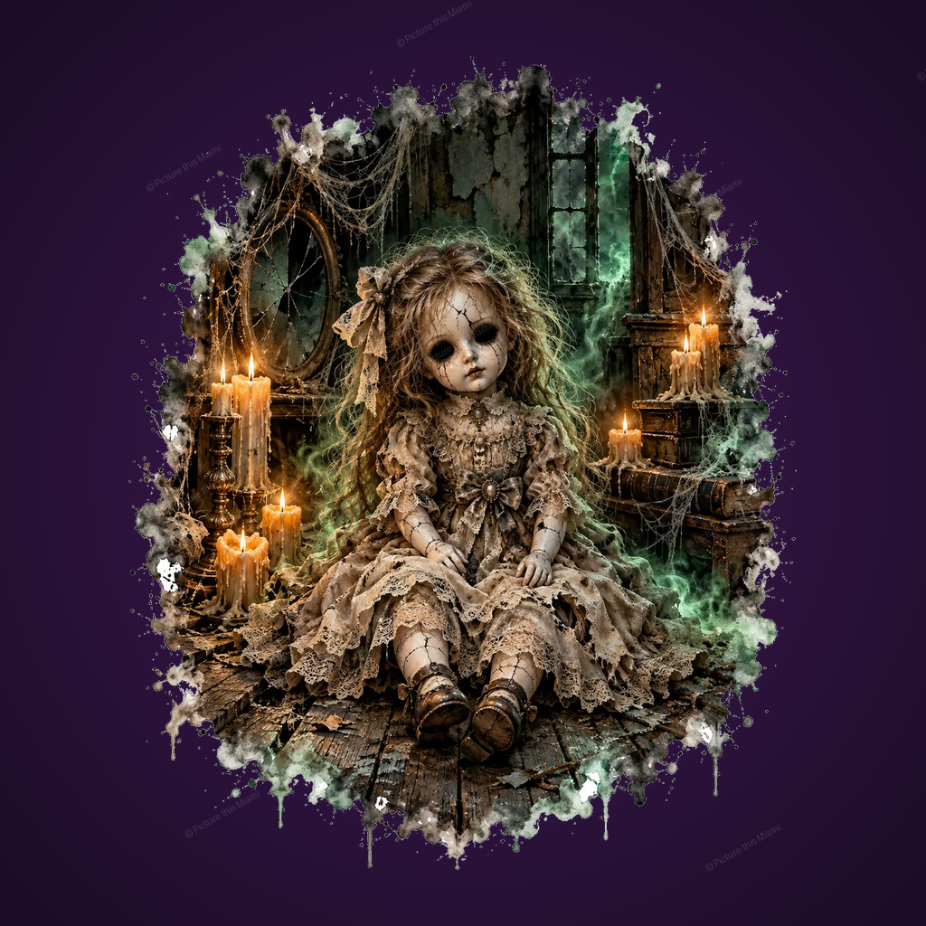 Diseño de muñeca de porcelana embrujada